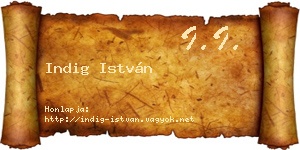 Indig István névjegykártya